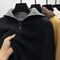 Pull en Laine à Col Zippé pour Homme - Noir, Gris, Marron