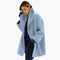 Cappotto femminile medio-lungo con ampio collo aperto