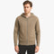 Veste à capuche zippée en laine beige pour homme
