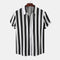 Chemise à rayures noires et blanches manches courtes