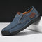 Chaussure Homme Décontractée Cuir Bleu Couture Mocassin