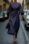 Robe Midi Élégante à Manches Ballons