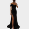 Vestido largo de noche con abertura para invitada de boda  