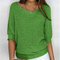 Pull en maille vert pour femme à manches 3/4