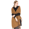 Écharpe en laine marron avec franges pour femme