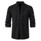 Chemise à lacets noire à manches longues pour homme