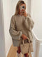 Pull en Laine Beige pour Femme avec Sac à Main Assorti