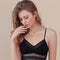 Soutien-gorge noir à bretelles fines et dentelle transparente