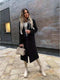 Manteau long noir pour femme