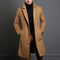 Manteau en laine marron pour homme avec col à revers