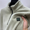 Veste Polaire à Col Zippé Texturée Grise Unisexe