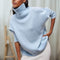 Pull-over à col roulé bleu clair pour femme