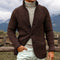 Gilet en maille marron pour homme avec col montant