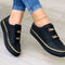 Chaussures de sport noires avec chaîne dorée pour femme