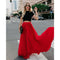 Jupe Longue Plissée Rouge pour Femme