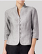 Veste Femme Grise à Manches 3/4 Col Mao