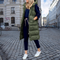 Doudoune Longue Sans Manches Verte pour Femme