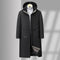 Manteau d'hiver noir à capuche pour homme avec doublure