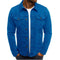 Men’s blue denim jacket with buttons and pockets