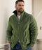 Gilet en laine vert à fermeture éclair pour homme