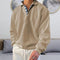 Pull en laine beige à col polo pour homme