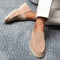 Mocassins en daim beige pour homme