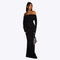 Robe de soirée noire à paillettes épaules dénudées