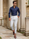 Chemise homme bleu marine à manches longues élégante