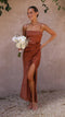 Robe Maxi à Bretelles avec Fente Latérale