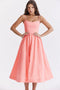 Robe Midi à Bretelles avec Jupe Large
