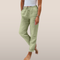 Pantalon en lin vert clair pour femme avec cordon de serrage