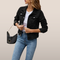 Veste en jean noire pour femme, manches longues, poches