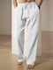 Pantalon en lin pour homme – coupe confortable avec cordon de serrage