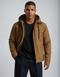 Veste à capuche marron pour homme avec doublure en fourrure