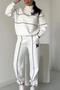 Ensemble de Survêtement Tendance avec Pull à Demi-Zip pour Femme