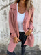 Cappotto in lana rosa da donna con bottoni e ampio colletto