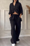 Completo Donna Due Pezzi Nero Camicia e Pantaloni Casual