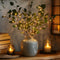 Plante décorative avec lumières LED dans vase en céramique