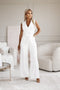 Combinaison Femme Blanche Sans Manches avec Ceinture