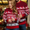 Pull Noël Rouge Motif Renne et Flocons de Neige Unisexe