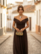 Elegant Long Ruched V-Neck Dress for Women