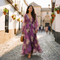 Robe maxi florale à col en V et design confortable