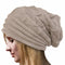 Bonnet en tricot beige pour femme