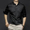 Chemise habillée noire à manches longues pour homme