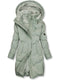 Manteau d'hiver long à capuche doublé en fausse fourrure verte