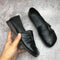 Chaussures en cuir noir pour femme avec nœud décoratif