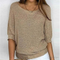 Pull en maille beige à manches courtes pour femme