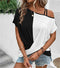 T-shirt Femme Bicolore Manches Courtes Casual