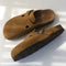 Sabots en daim marron avec semelle en liège pour homme