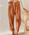 Pantalon en velours côtelé marron pour femme